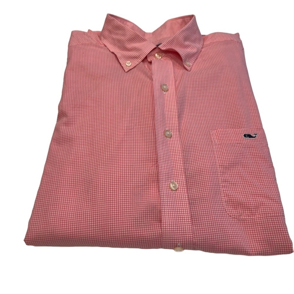 Vineyard Vines Men’s Button Down Shirt  Classic Fit Tucker Pink Check Sz XL